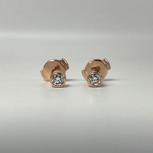 Boucles d’oreilles « LYS » Diamant Or Rouge