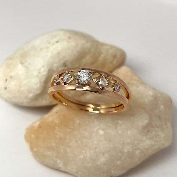 Bague Diamants Or Rose Artisan Joaillier Angers