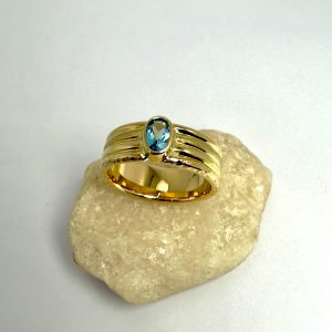 Bague Or Jaune Topaze texturée