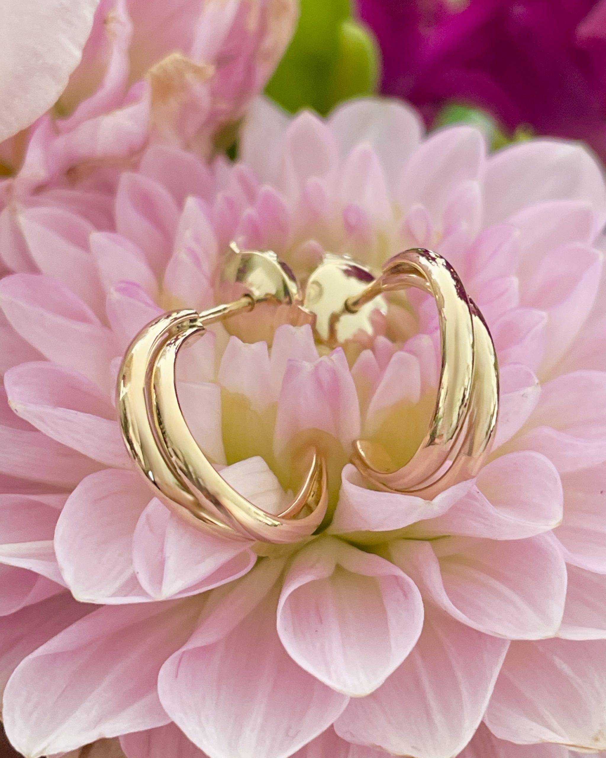 Boucles d'oreilles Mimosa Atelier joaillerie Artisan Joaillier Angers