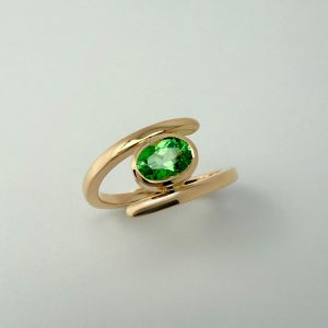 Bague Grenat Tsavorite Or Jaune