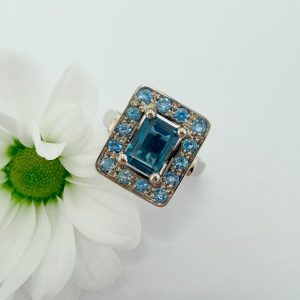 Bague Topaze Aigues-marines Or Blanc